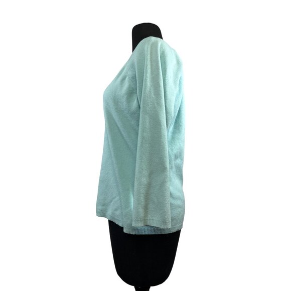 Ann Taylor Loft Women's Light Blue V-Neck Sweater XL Rayon/Nylon Blend - Picture 2 of 7